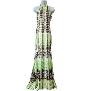 Green and Brown Maxi Dress